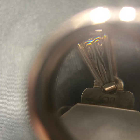 Gorgeous vintage Czech silver with Lucite intaglio cut rose pendant marked 800 - Picture 3 of 4